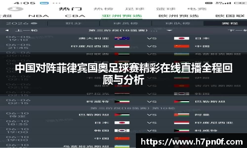 中国对阵菲律宾国奥足球赛精彩在线直播全程回顾与分析